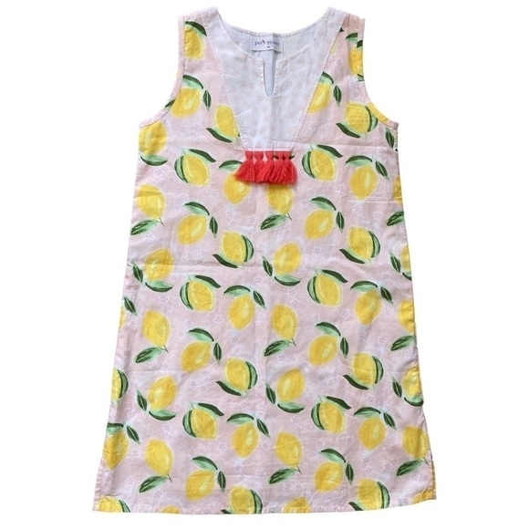 Petit Peony Girls Lemon Shift Dress with Contrast Tassel - Picture 1 of 8